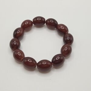 Deep Red Beaded Bracelet